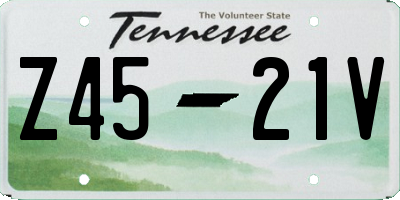 TN license plate Z4521V