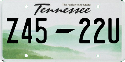 TN license plate Z4522U