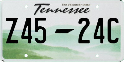 TN license plate Z4524C
