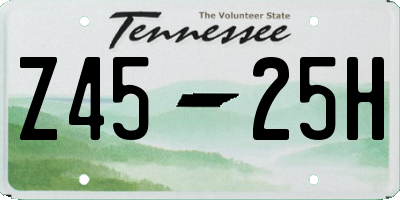 TN license plate Z4525H