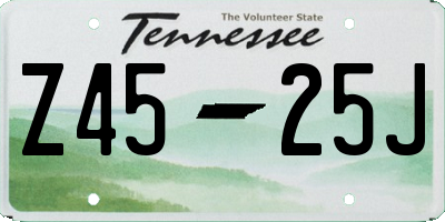 TN license plate Z4525J