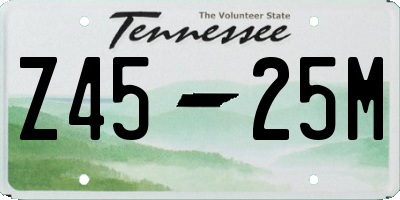 TN license plate Z4525M