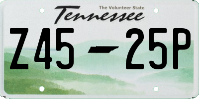 TN license plate Z4525P