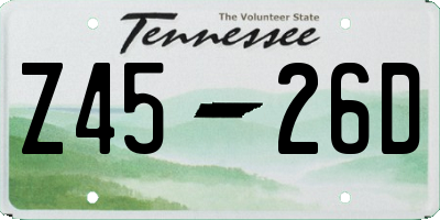 TN license plate Z4526D