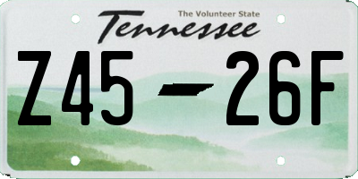 TN license plate Z4526F