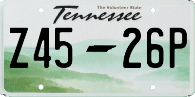 TN license plate Z4526P