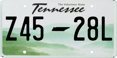 TN license plate Z4528L