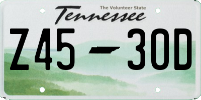 TN license plate Z4530D