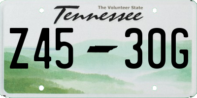 TN license plate Z4530G