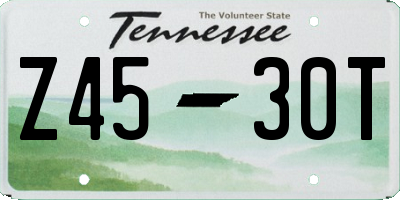TN license plate Z4530T