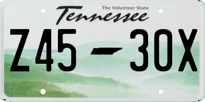 TN license plate Z4530X