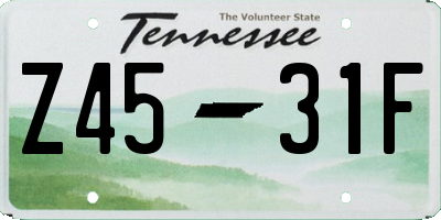 TN license plate Z4531F