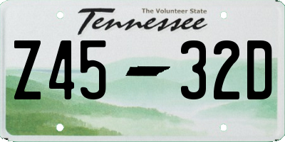 TN license plate Z4532D