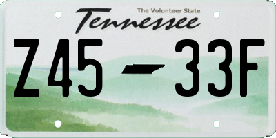 TN license plate Z4533F