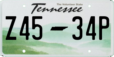 TN license plate Z4534P