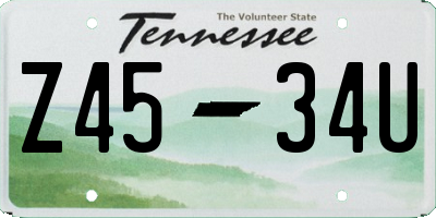 TN license plate Z4534U