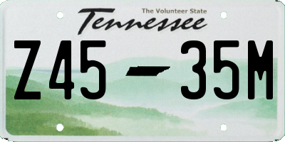 TN license plate Z4535M