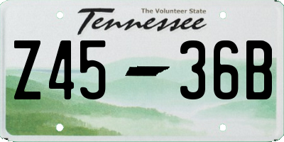 TN license plate Z4536B