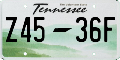 TN license plate Z4536F
