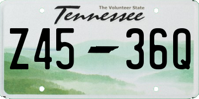 TN license plate Z4536Q