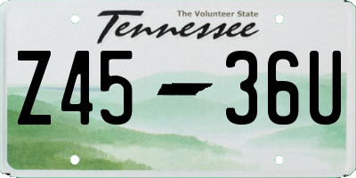 TN license plate Z4536U