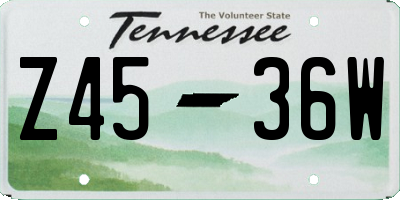 TN license plate Z4536W