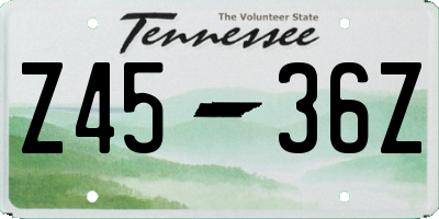 TN license plate Z4536Z