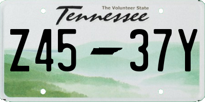 TN license plate Z4537Y