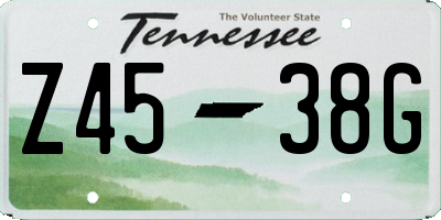 TN license plate Z4538G