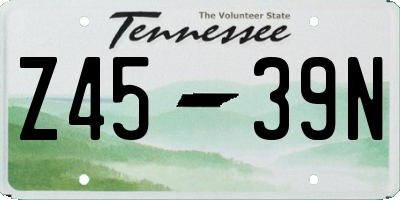 TN license plate Z4539N