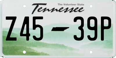 TN license plate Z4539P