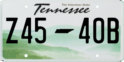 TN license plate Z4540B