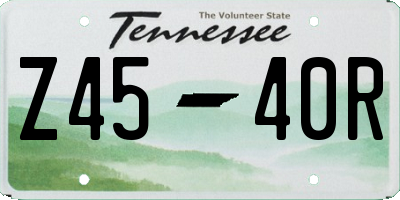 TN license plate Z4540R