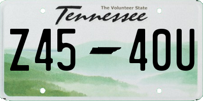 TN license plate Z4540U