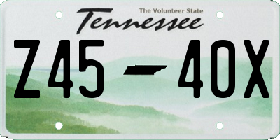 TN license plate Z4540X