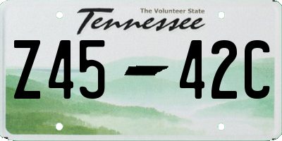 TN license plate Z4542C