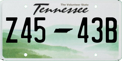TN license plate Z4543B