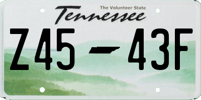 TN license plate Z4543F