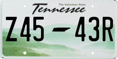 TN license plate Z4543R