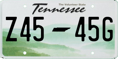 TN license plate Z4545G