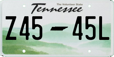 TN license plate Z4545L