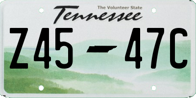 TN license plate Z4547C