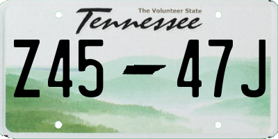 TN license plate Z4547J