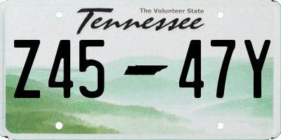TN license plate Z4547Y