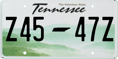 TN license plate Z4547Z