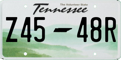 TN license plate Z4548R