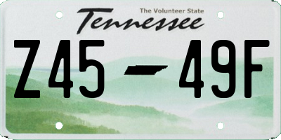 TN license plate Z4549F