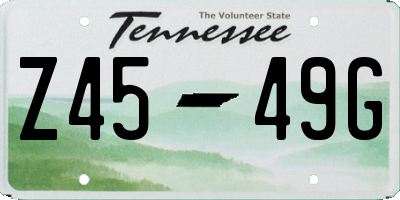 TN license plate Z4549G