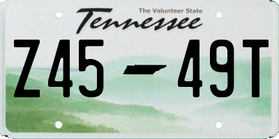 TN license plate Z4549T