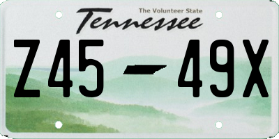 TN license plate Z4549X
